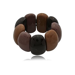 Bracelete Márcia Pouso resina tons terrosos