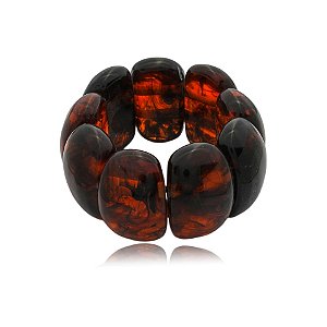 Bracelete Márcia Pouso resina marrom tartaruga