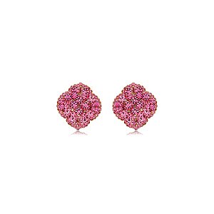 Brinco ponteira Leticia Sarabia cristal rosa dourado 6631