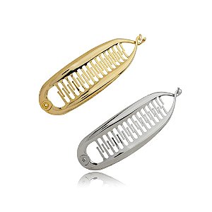 Kit 2 presilhas banana metal prateado e dourado