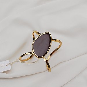 Bracelete SD Sheila Morais orgânico resina cacau ouro vintage