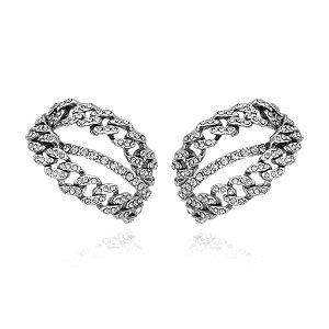 Brinco Claudia Arbex corrente cristais prata vintage