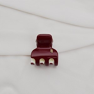 Piranha de cabelo Bianca acrílico bicolor vermelho burgundy e off white 05 007