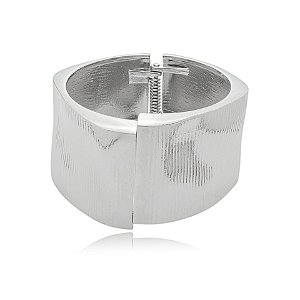 Bracelete texturizado ródio semijoia
