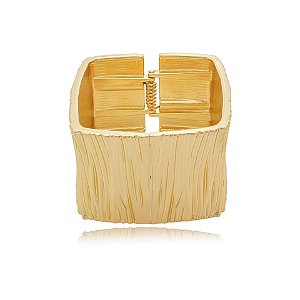 Bracelete quadrado texturizado ouro semijoia