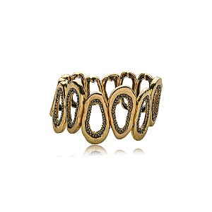 Pulseira Nino Bran cristal swarovski ouro vintage semijoia