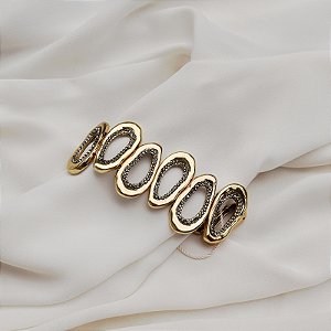 Pulseira Nino Bran cristal swarovski ouro vintage semijoia