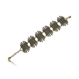 Pulseira Nino Bran cristal swarovski ouro vintage semijoia