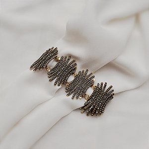 Pulseira Nino Bran cristal swarovski ouro vintage semijoia