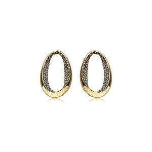 Brinco Nino Bran orgânico cristais ouro vintage semijoia