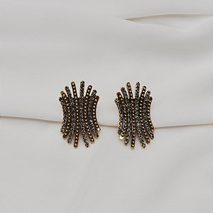 Brinco Nino Bran cristais swarovski ouro vintage semijoia