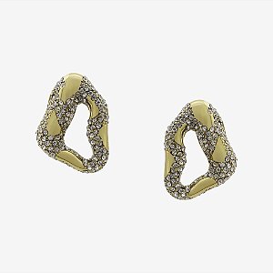 Brinco SD Sheila Morais orgânico cristais g ouro vintage