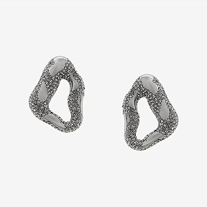 Brinco SD Sheila Morais orgânico cristais g ouro branco