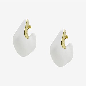 Brinco SD Sheila Morais orgânico resina perolada g ouro vintage