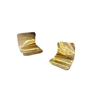 Maxi brinco Palone Design curvado ouro vintage