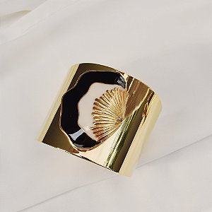 Bracelete Rosana Bernardes concha resina ouro semijoia