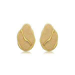 Brinco Juliana Manzini pérolas dourado