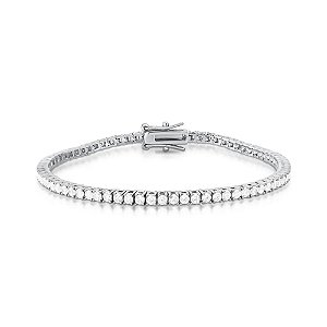 Pulseira cristais redondos ródio semijoia