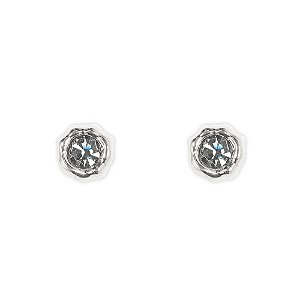 Brinco Morena Canela ponto de luz m cristal prata semijoia