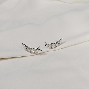 Brinco ear cuff moissanite prata 925