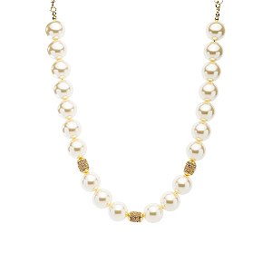 Colar Lita Raies pérolas ouro semijoia