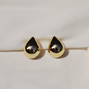 Brinco pressão gota ouro semijoia 6577805
