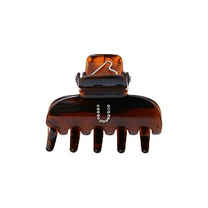 Piranha de cabelo Bianca acrílico marrom letra U 05 003