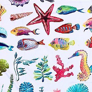 Lenço Quadrado em Cetim Soft com Estampa Marítima – 90x90 cm