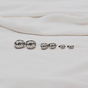 Kit 3 brincos argolinhas zircônia ródio semijoia 25a03030