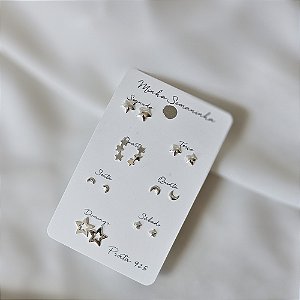 Kit 7 brincos para semana prata 925 6937505