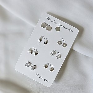 Kit 7 brincos para semana prata 925 6937805