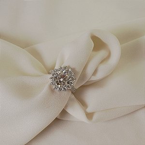 Anel Elaine Palma oval moissanite prata 925