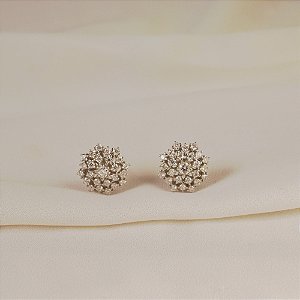 Brinco Elaine Palma chuveirinho moissanite prata 925