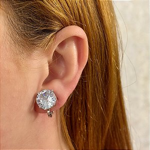 Brinco pressão ponto de luz g cristal ródio semijoia 7019105