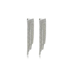 Brinco pressão franja zircônia ródio semijoia 7018105