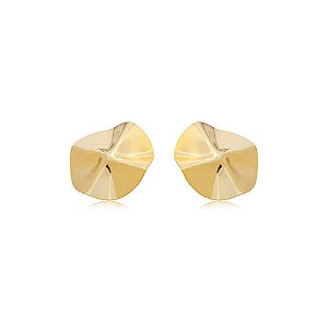 Brinco pressão chapa amassada p ouro semijoia 6641005