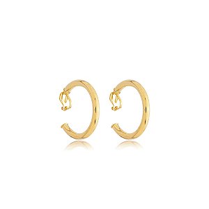 Brinco pressão argola lisa ouro semijoia 5493605