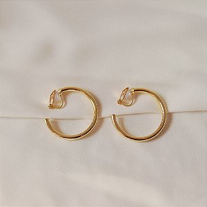 Brinco pressão argola lisa ouro semijoia 5493605