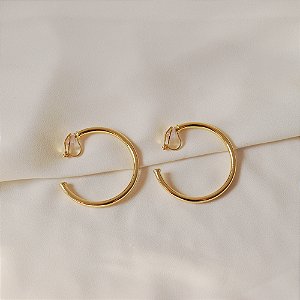 Brinco pressão argola lisa ouro semijoia 5492105