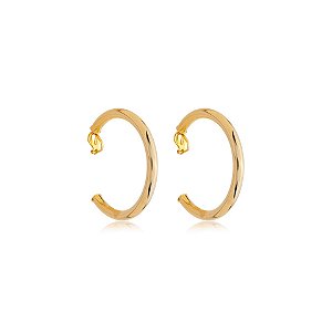 Brinco pressão argola lisa ouro semijoia 5102805