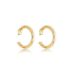 Brinco pressão argola tubo m ouro semijoia 7032605
