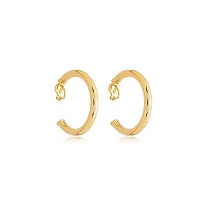 Brinco pressão argola tubo g ouro semijoia 7032505