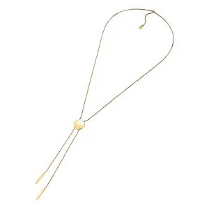 Colar gravatinha mirror ouro semijoia