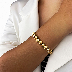 Pulseira geométrica ouro fosco semijoia