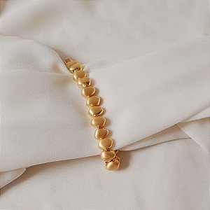 Pulseira geométrica ouro fosco semijoia