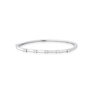 Bracelete fino zircônias ródio semijoia