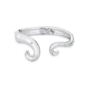 Bracelete curvado mini esferas ródio semijoia