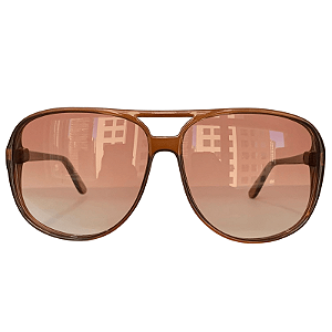 Óculos de sol Collab Luiza Barcelos X AC Brazil Aviador Marrom Lente Degradê