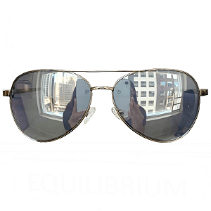 Óculos de sol AC Brazil Aviador Grande Prata Espelhado