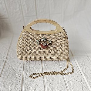 Clutch Camila Klein palha jaspe vermelha